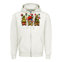 Oatmeal Heather Christmas Army Gnomes 4th of july Zipper Hoodie - HowdyJamesFarm