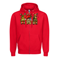 Red Christmas Army Gnomes 4th of july Zipper Hoodie - HowdyJamesFarm