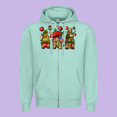 Christmas Army Gnomes 4th Of July Zipper Hoodie Designed By Howdyjamesfarm