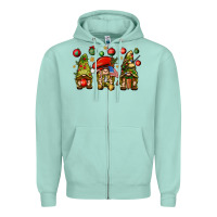 Seafoam Christmas Army Gnomes 4th of july Zipper Hoodie - HowdyJamesFarm