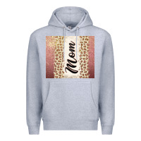 Heather Grey Rose gold mom leopard glitter Premium Hoodie - CowGirlArtShop