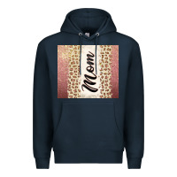 Navy Rose gold mom leopard glitter Premium Hoodie - CowGirlArtShop