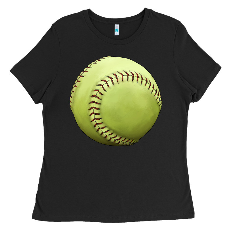 Softball Ball Ladies Tee by JahusDesignShop | Teevron