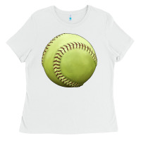 White softball ball Ladies Tee - JahusDesignShop