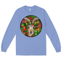 Colony Blue Spanish Goat Christmas Ornament Long Sleeve Tee - LillyAllenDesigns
