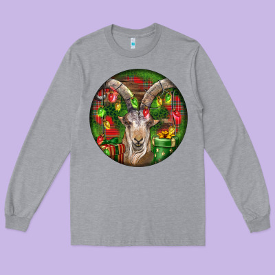 Spanish Goat Christmas Ornament Long Sleeve Tee Designed By Lillyallendesigns
