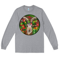 Heather Grey Spanish Goat Christmas Ornament Long Sleeve Tee - LillyAllenDesigns