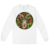 White Spanish Goat Christmas Ornament Long Sleeve Tee - LillyAllenDesigns
