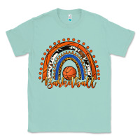 Seafoam Basketball Rainbow Classic Tee - RanaPortraitStore