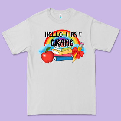 Back To School Hello First Grade 3200x2400 Premium Tee Designed By Adodesignshop