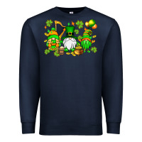 Navy St. Patrick's Day gnomes Premium Sweatshirt - OliviaCreatesArt