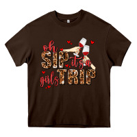 Chocolate Brown oh sip its a girls trip Heavy Core Tee - AdoDesignShop