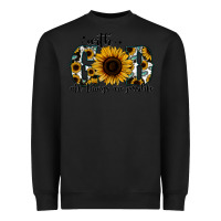Black with god all things are possible sunflower Heavyweight Sweatshirt - Jasminsmagicworld