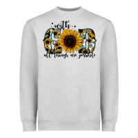 With God All Things Are Possible Sunflower Heavyweight Sweatshirt | Teevron