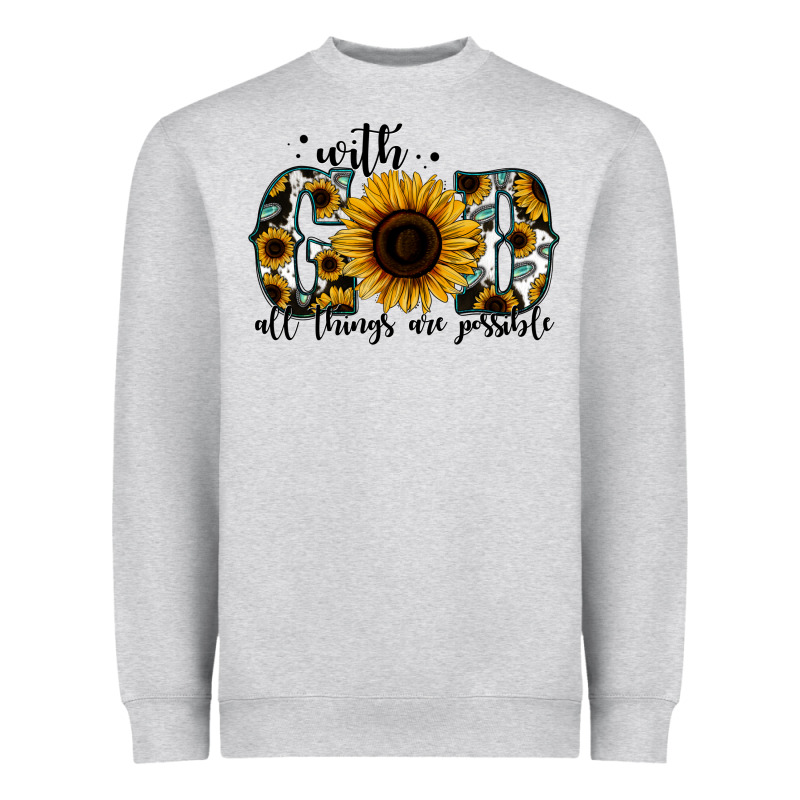 With God All Things Are Possible Sunflower Heavyweight Sweatshirt by Jasminsmagicworld | Teevron