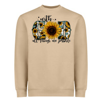 Mushroom with god all things are possible sunflower Heavyweight Sweatshirt - Jasminsmagicworld