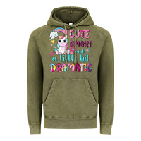 Vintage Olive cute smart and a little bit dramatic with unicorn Vintage Hoodie - NancyCooperArtShop