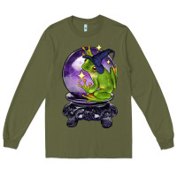Army Green Halloween Frog With Crystal Ball Long Sleeve Tee - LillyAllenDesigns