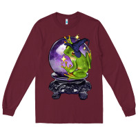 Burgundy Halloween Frog With Crystal Ball Long Sleeve Tee - LillyAllenDesigns