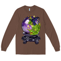 Chestnut Halloween Frog With Crystal Ball Long Sleeve Tee - LillyAllenDesigns