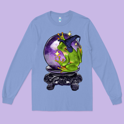 Halloween Frog With Crystal Ball Long Sleeve Tee Designed By Lillyallendesigns