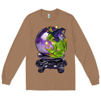 Toasted Coconut Halloween Frog With Crystal Ball Long Sleeve Tee - LillyAllenDesigns