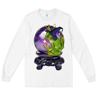 White Halloween Frog With Crystal Ball Long Sleeve Tee - LillyAllenDesigns