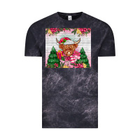 Cloud Black pink christmas cow Vintage Tee - MaliasSmallBusiness
