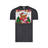 Pink Christmas Cow Vintage Tee | Teevron
