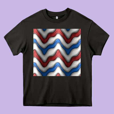 4th July Stripes Seamless Pattern Heavy Core Tee Designed By Bundleandbundleshop
