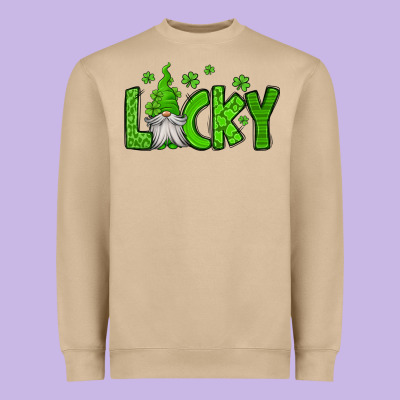 Lucky Gnome St Patricks Day Heavyweight Sweatshirt Designed By Jasminsmagicworld