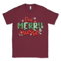 Burgundy one merry nurse Classic Tee - MaliasSmallBusiness