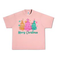 Salmon merry christmas glitter trees Urban Heavy Tee - MaliasSmallBusiness