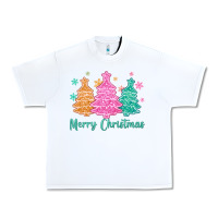 White merry christmas glitter trees Urban Heavy Tee - MaliasSmallBusiness