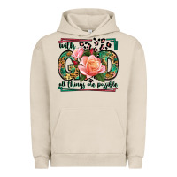 Pigment French Oak With god all things are possible leopard frame Urban Hoodie - LillyAllenDesigns