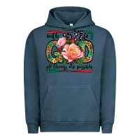 Pigment Midnight Navy With god all things are possible leopard frame Urban Hoodie - LillyAllenDesigns