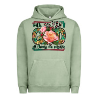 Pigment Oil Green With god all things are possible leopard frame Urban Hoodie - LillyAllenDesigns