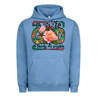 Pigment Pebble Blue With god all things are possible leopard frame Urban Hoodie - LillyAllenDesigns