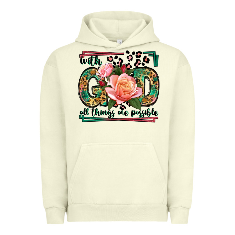 With God All Things Are Possible Leopard Frame Urban Hoodie by LillyAllenDesigns | Teevron