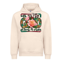 Sandshell With god all things are possible leopard frame Urban Hoodie - LillyAllenDesigns