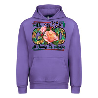Tulip With god all things are possible leopard frame Urban Hoodie - LillyAllenDesigns