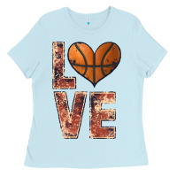 Baby Blue basketball love Ladies Tee - JahusDesignShop