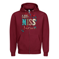 Burgundy Little miss America 4th of july Zipper Hoodie - HowdyJamesFarm