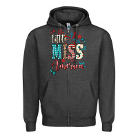 Charcoal Heather Little miss America 4th of july Zipper Hoodie - HowdyJamesFarm