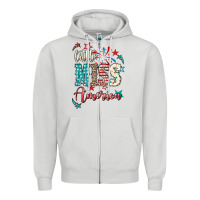Dove Grey Little miss America 4th of july Zipper Hoodie - HowdyJamesFarm