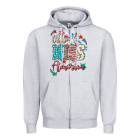 Heather Grey Little miss America 4th of july Zipper Hoodie - HowdyJamesFarm