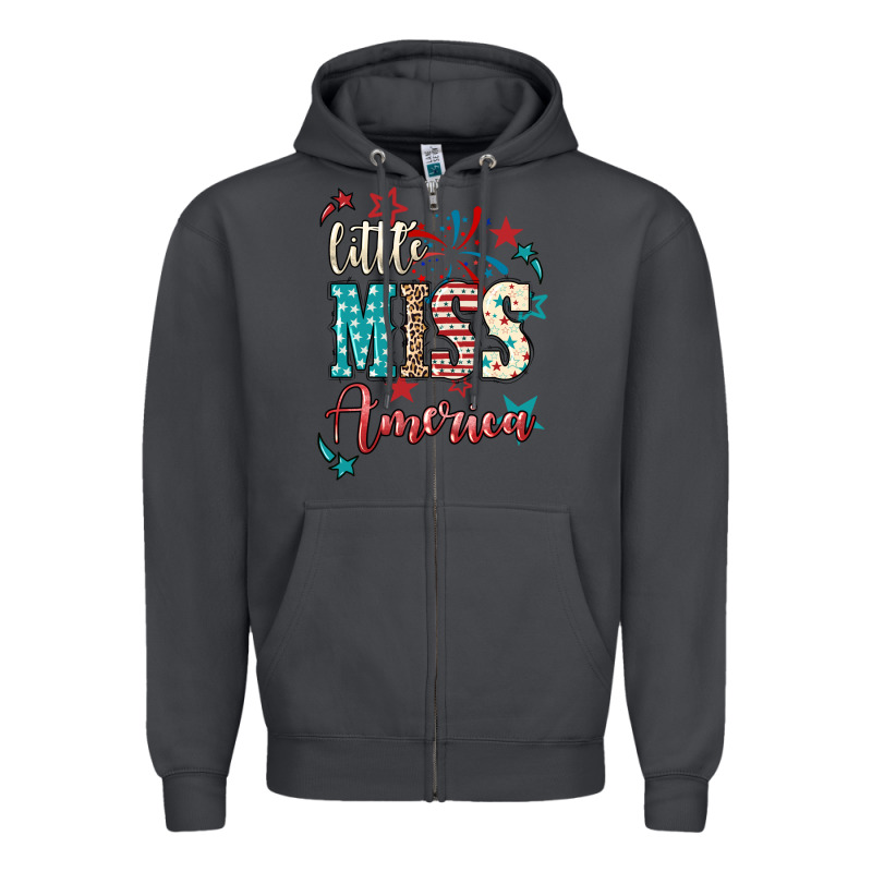 Little Miss America 4th Of July Zipper Hoodie by HowdyJamesFarm | Teevron