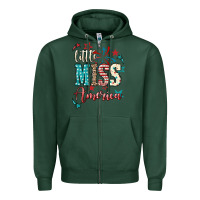 Sports Green Little miss America 4th of july Zipper Hoodie - HowdyJamesFarm