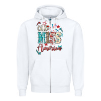 White Little miss America 4th of july Zipper Hoodie - HowdyJamesFarm