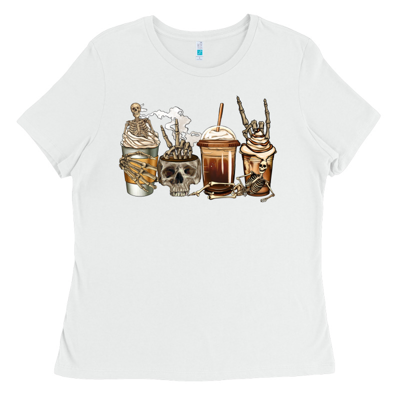 Skeleton Coffee Ladies Tee by Jasminsmagicworld | Teevron